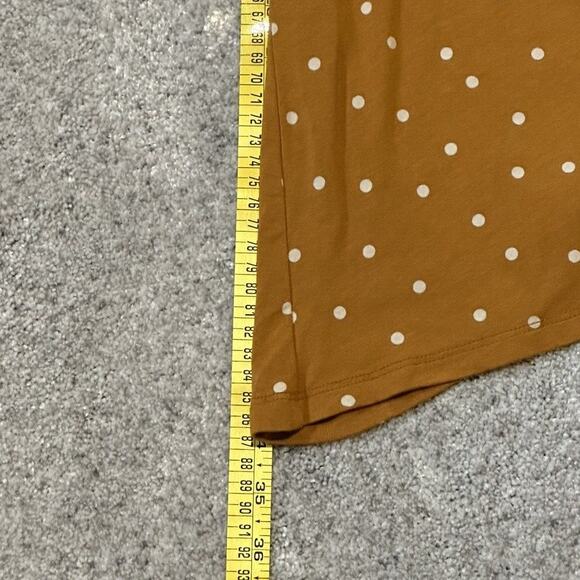 Old Navy Long Sleeve Midi Orange and White Polka Dot Medium Dress Size M - Picture 5 of 8